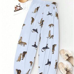 Shein - pants size 12 baby blue and leopards